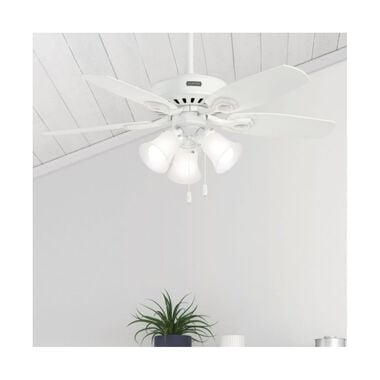 Hunter Fan Builder Ceiling Fan 42in LED Indoor Snow White, large image number 7