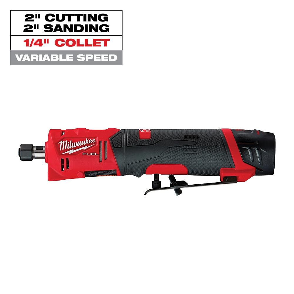 Milwaukee M12 FUEL Straight Die Grinder 2 Battery Kit 2486
