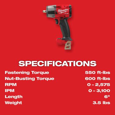 Milwaukee M18 FUEL 3/8 Mid-Torque Impact Wrench with Friction Ring 