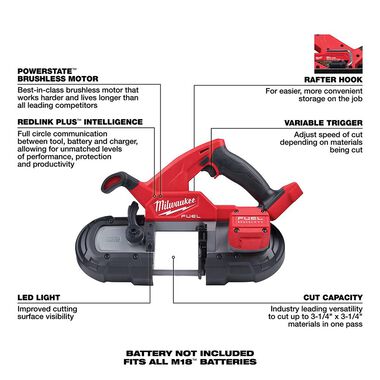 Milwaukee M18 FUEL Compact Band Saw (Bare Tool), large image number 6