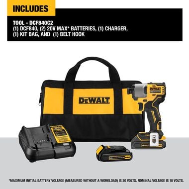 DEWALT 20V MAX 1/4in Impact Driver Kit Brushless Cordless, large image number 3