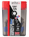 Wiha TerminatorBlue Impact Bit Torx T25 x 1in 20pk, small image number 1