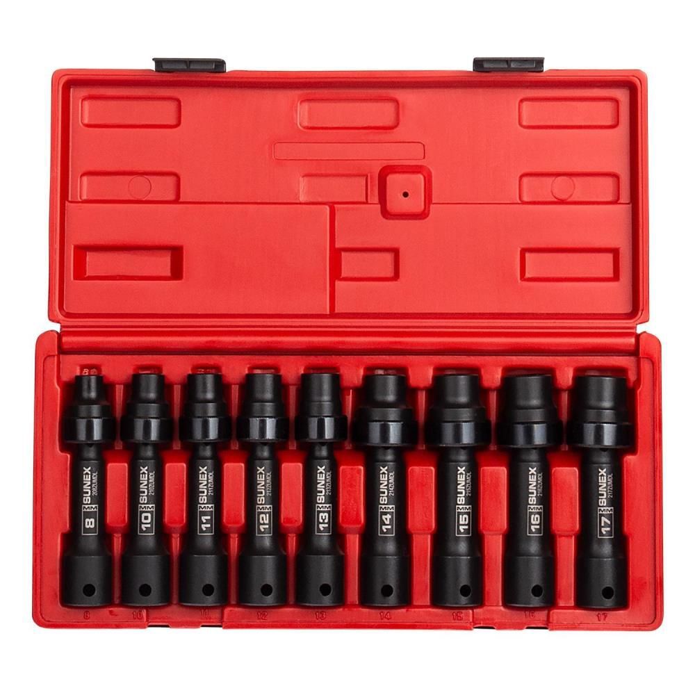 Sunex Socket Set 1/2in Drive Metric Impact Socket Set 9pc, large image number 1