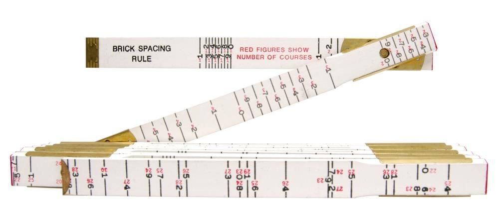 Crescent Lufkin Folding Wood Rule Red End Brick Mason's, large image number 1