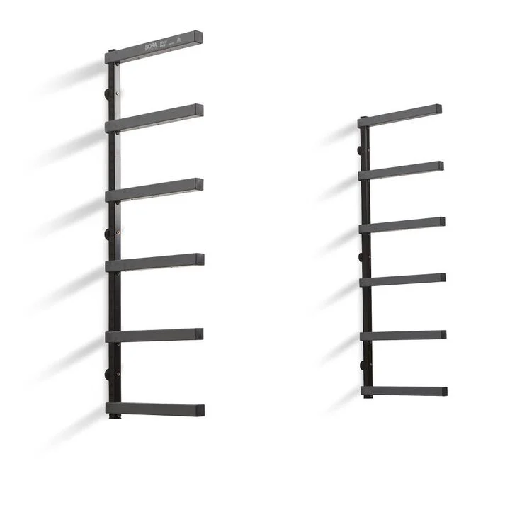 Bora Portamate Wood Rack 6 Tier Wall Mounted Gray/Black