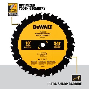 DEWALT 10 Inch Jobsite Table Saw 32-1/2 Inch Rip Capacity and Rolling Stand with Circular Saw Blade Combo Kit Bundle, large image number 7