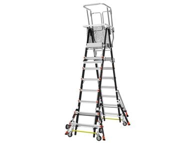 Little Giant Safety Cage Model 8 Ft. to 14 Ft. IAA FG with Wheel Lift and Ratchet Levelers