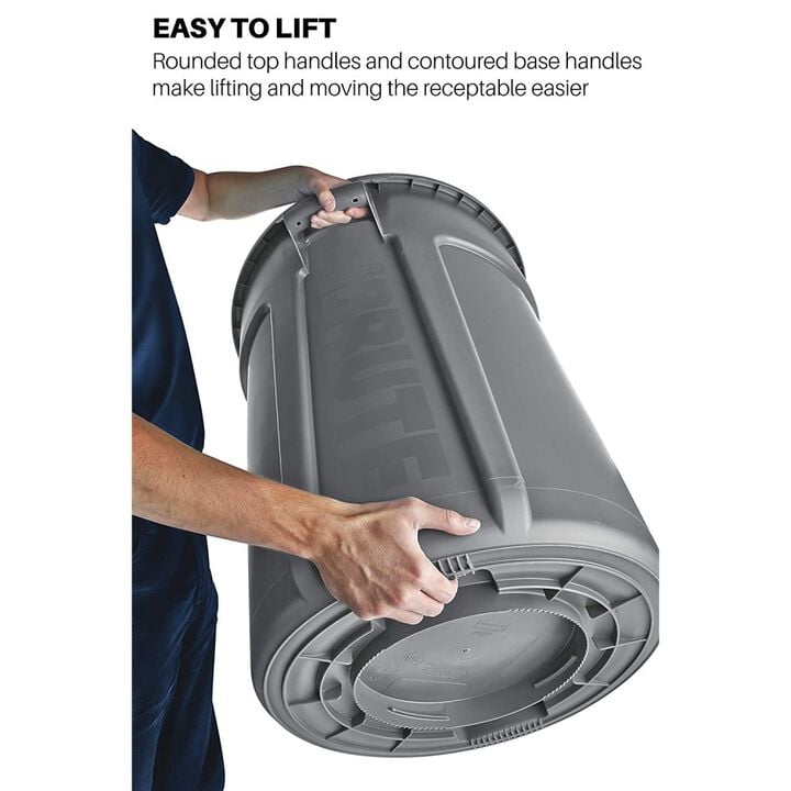 Rubbermaid Vented Brute 10 Gallon Blue Resin Free-Standing Round Container, large image number 2
