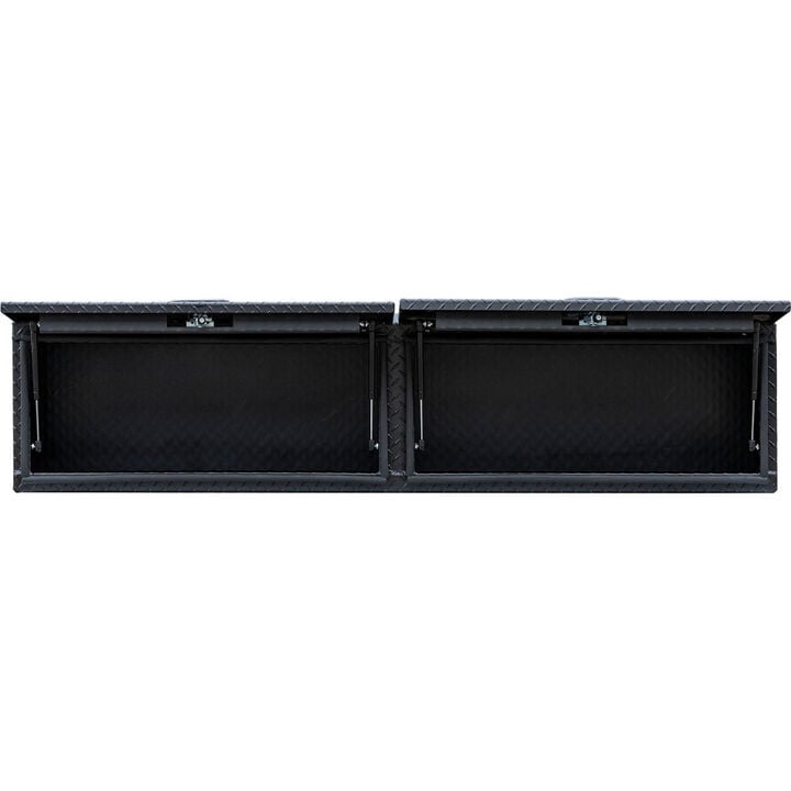 Buyers Products Company 16x13x72 Inch Matte Black Diamond Tread Aluminum Topsider Truck Box with Flip-Up Doors, large image number 7