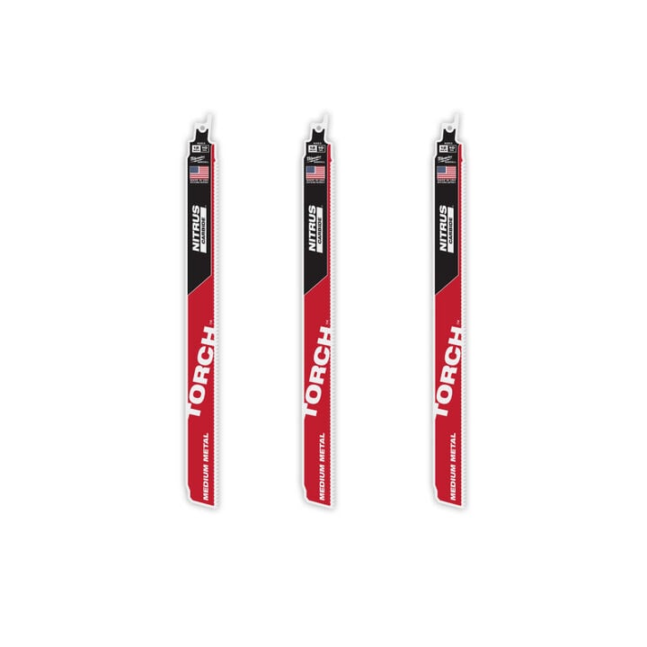 Milwaukee 12 Inch 10TPI TORCH Nitrus Carbide Reciprocating Saw Blade 3pk, large image number 0
