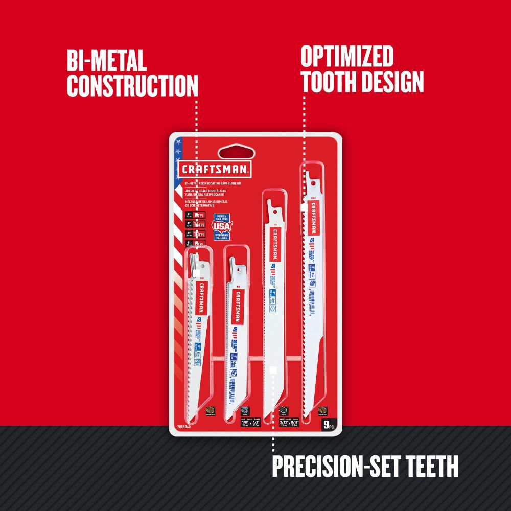 CRAFTSMAN 6 Inch 6 TPI Reciprocating Saw Blades 5 Pack, large image number 3