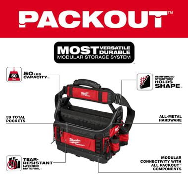 Milwaukee PACKOUT 15 Inch Structured Tote 48-22-8317 - Acme Tools