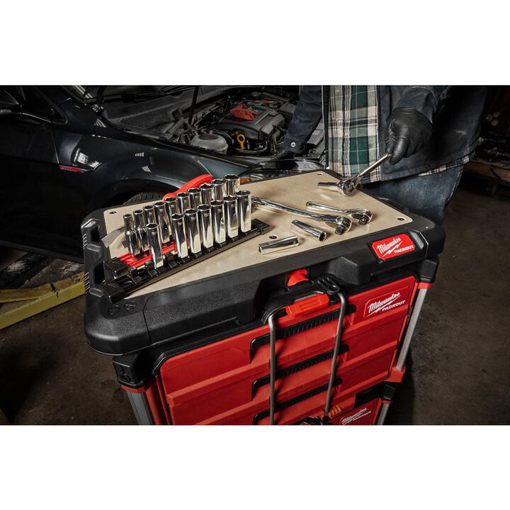 Milwaukee 10pc 3/8 in. SAE Deep Well Sockets with FOUR FLAT Sides, large image number 5