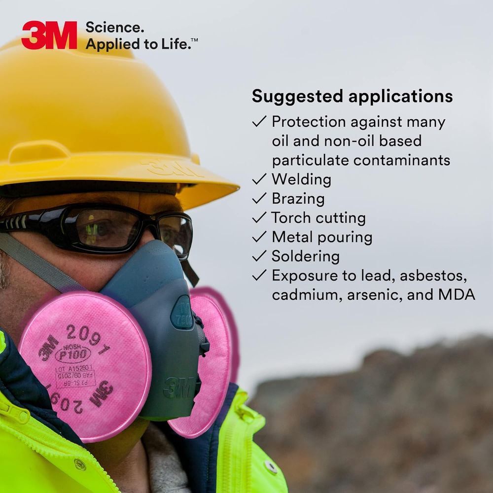 3M 2091 P100 Class Bayonet-Style Connection Particulate Filter 2 Pieces, large image number 6
