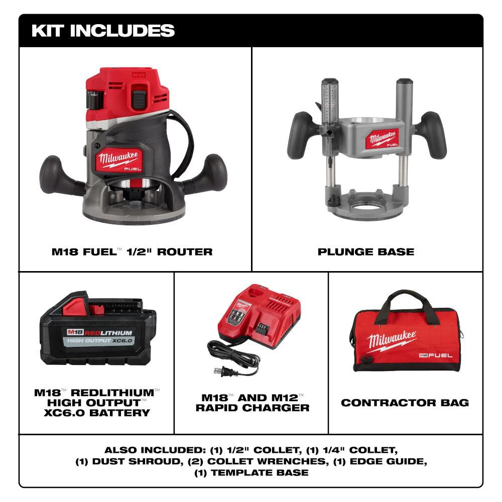 Milwaukee M18 FUEL 1/2 in Router Kit 2838-21 - Acme Tools