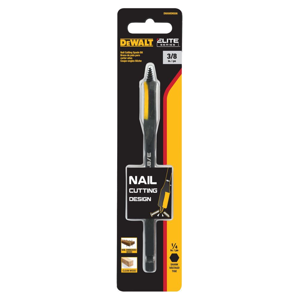 DEWALT 3/8 Inch x 6 Inch ELITE Nail Cutting Spade Bit, large image number 4