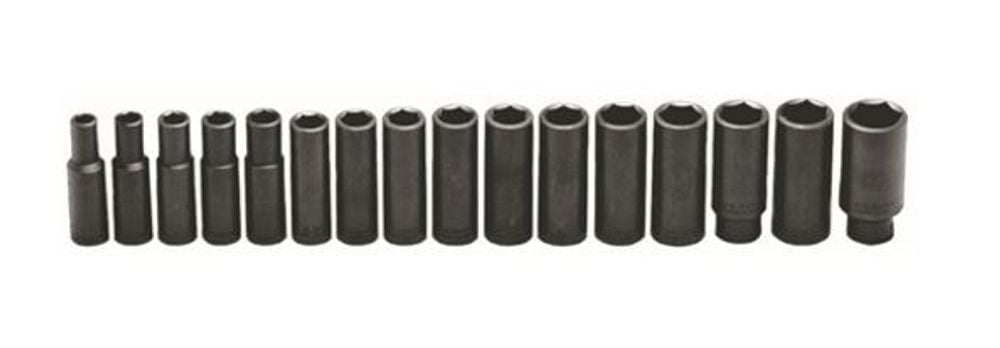 Wright Tool 1/2 In. Dr. 16 pc. Impact Metric Socket Set 10 mm to 27 mm 6 Pt. Deep, large image number 1