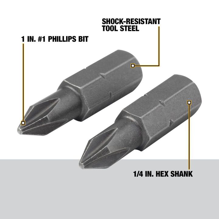 DEWALT #1 Phillips Insert Bit Tip, large image number 1