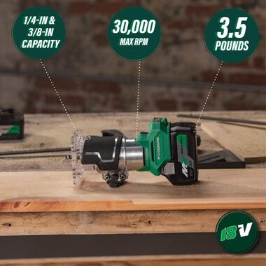 Metabo HPT 18V Cordless Trim Router (Bare Tool), large image number 2