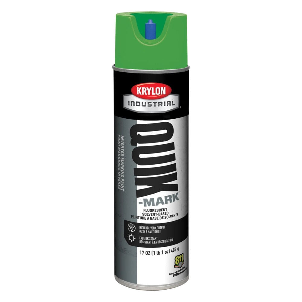 Krylon Quik-Mark 17oz Flat Sheen Hi Vis Yellow Inverted Marking Paint, large image number 2