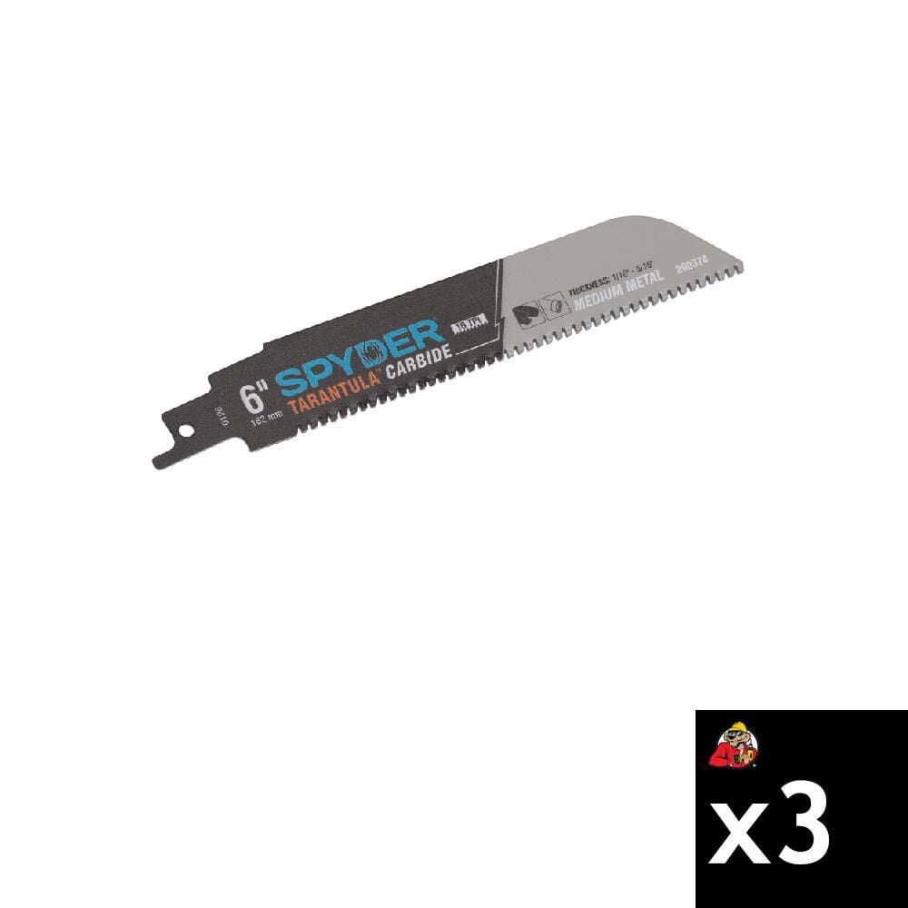 Spyder 6 Inch 10 TPI Metal Cutting Carbide Toothed Reciprocating Blade, 3 Pieces, large image number 1