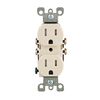 Leviton 15A 125V Light Almond Grounded Duplex Outlet Receptacle, small image number 1