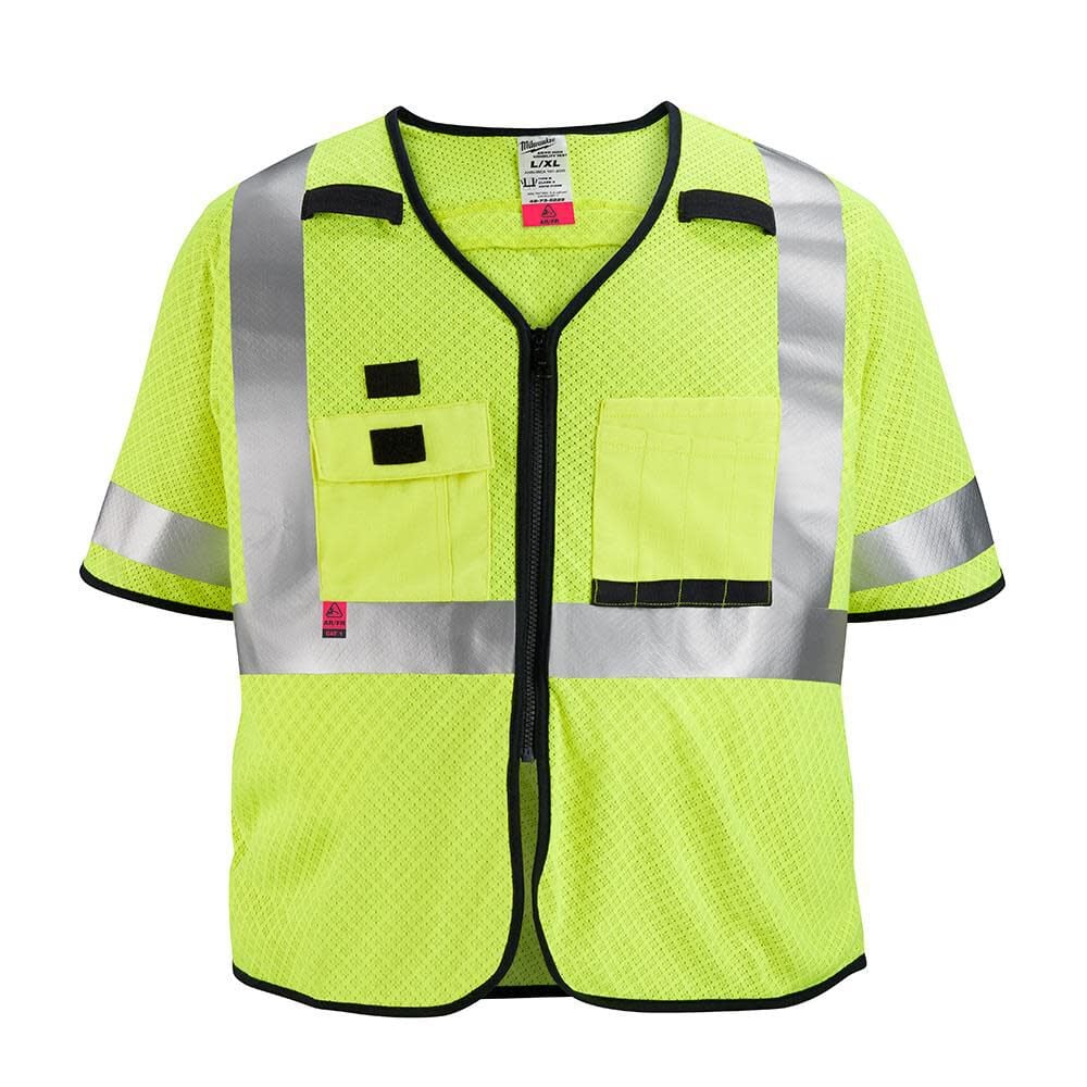 Milwaukee High Vis Safety Vest Yellow Class 3 Mesh AR/FR Cat 1 S/M, large image number 1