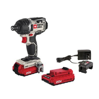 Porter Cable 20V MAX 1/4-in Hex Lithium Ion Impact Driver Kit