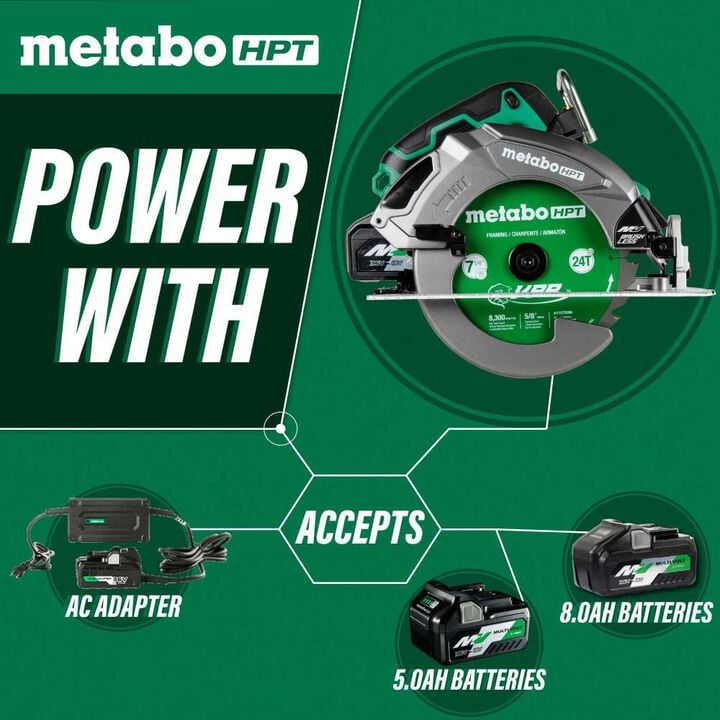 Metabo HPT 36V MultiVolt 7-1/4 Inch Circular Saw Kit with Torque Boost Technology, large image number 3