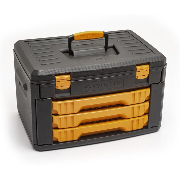 GEARWRENCH 243 Pc. 12 Point Mechanics Tool Set in 3 Drawer Storage Box, large image number 2