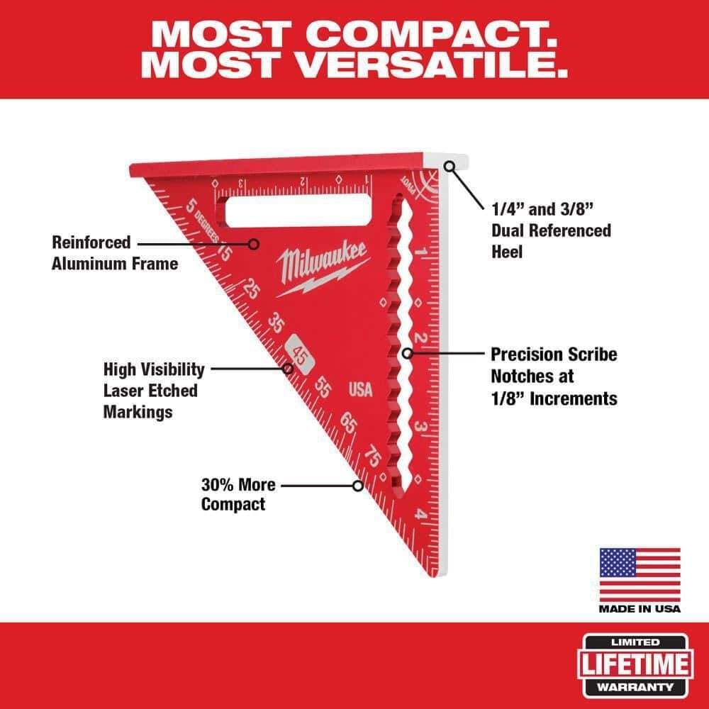 Milwaukee 7 Inch Rafter Square and 4-1/2 Inch Trim Square Set, 2 Pieces, large image number 5