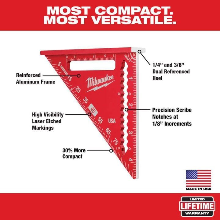 Milwaukee 7 Inch Rafter Square and 4-1/2 Inch Trim Square Set, 2 Pieces, large image number 4