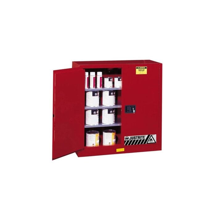 Justrite 40 Gallon Red Steel Manual Close Paint Safety Cabinet, large image number 1