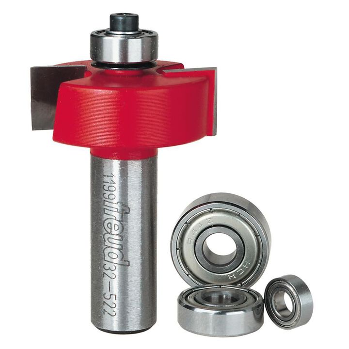 Freud 5/16 In. 3/8 In. 7/16 In. 1/2 In. Depth Rabbeting Bit Set with Interchangeable Bearings with 1/2 In. Shank, large image number 0