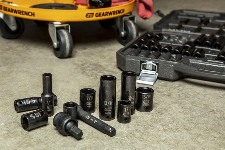 GEARWRENCH 1/2in Drive Standard/Deep SAE/Metric Master Impact Socket Set 65pc, large image number 6