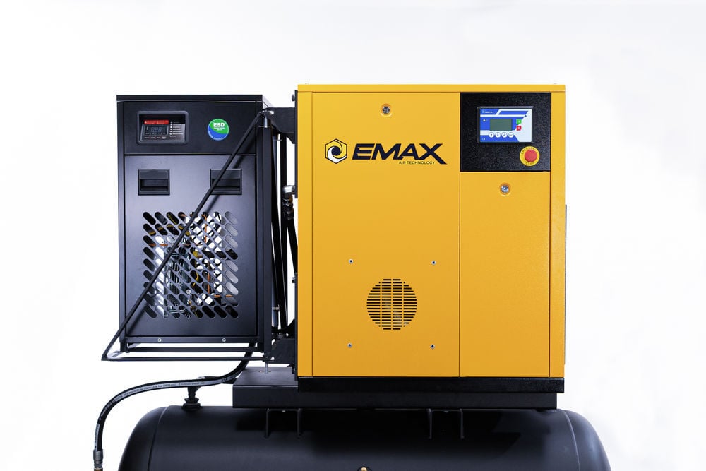 EMAX 230V 10HP 1PH 120 Gallon Horizontal Rotary Screw Air Compressor, large image number 2