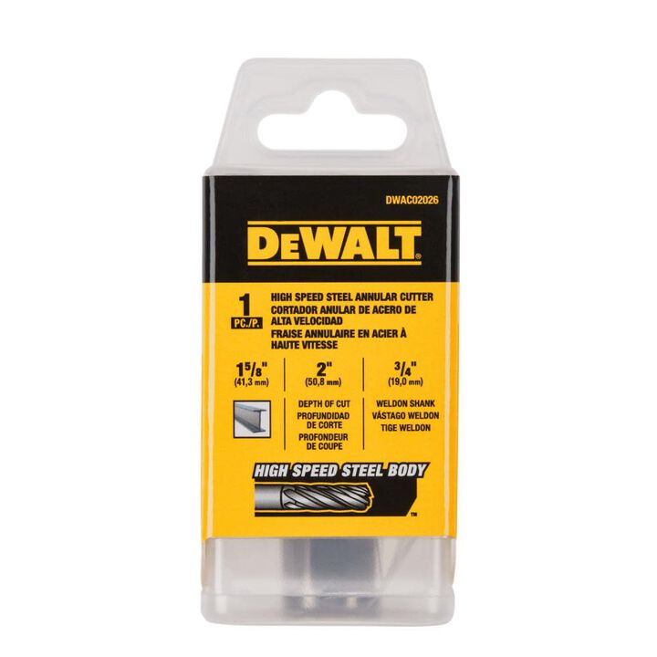 DEWALT Annular Cutter 1 5/8in X 2in HSS 3/4in Weldon, large image number 2
