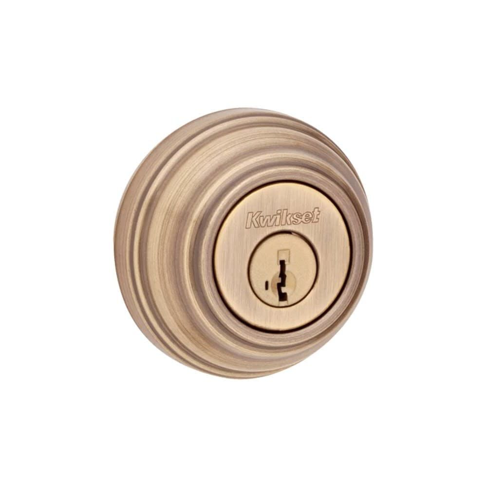 Kwikset Antique Brass Keyed One Side Single Cylinder Deadbolt – 99800-121