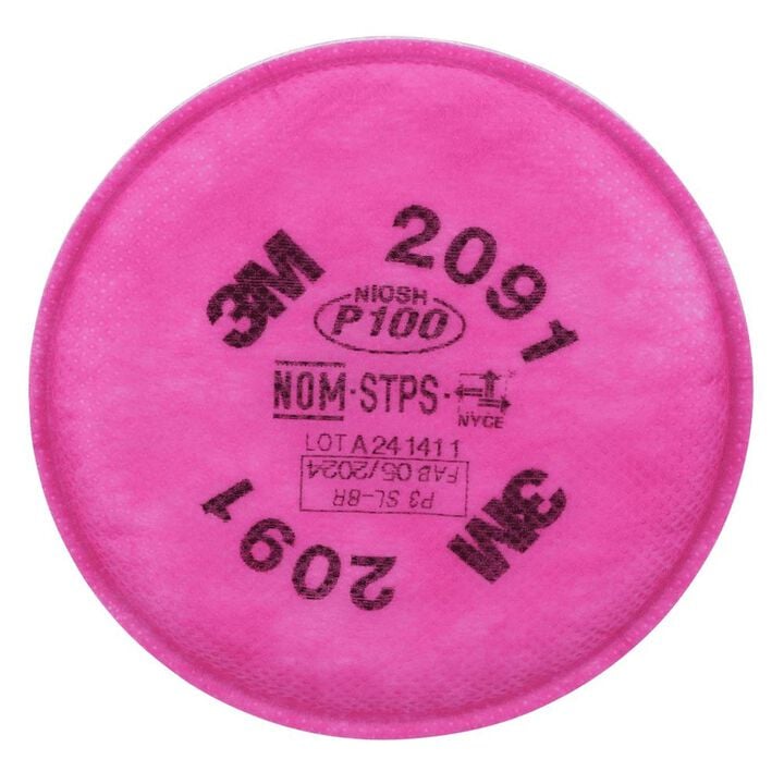 3M 2091 P100 Class Bayonet-Style Connection Particulate Filter 2 Pieces