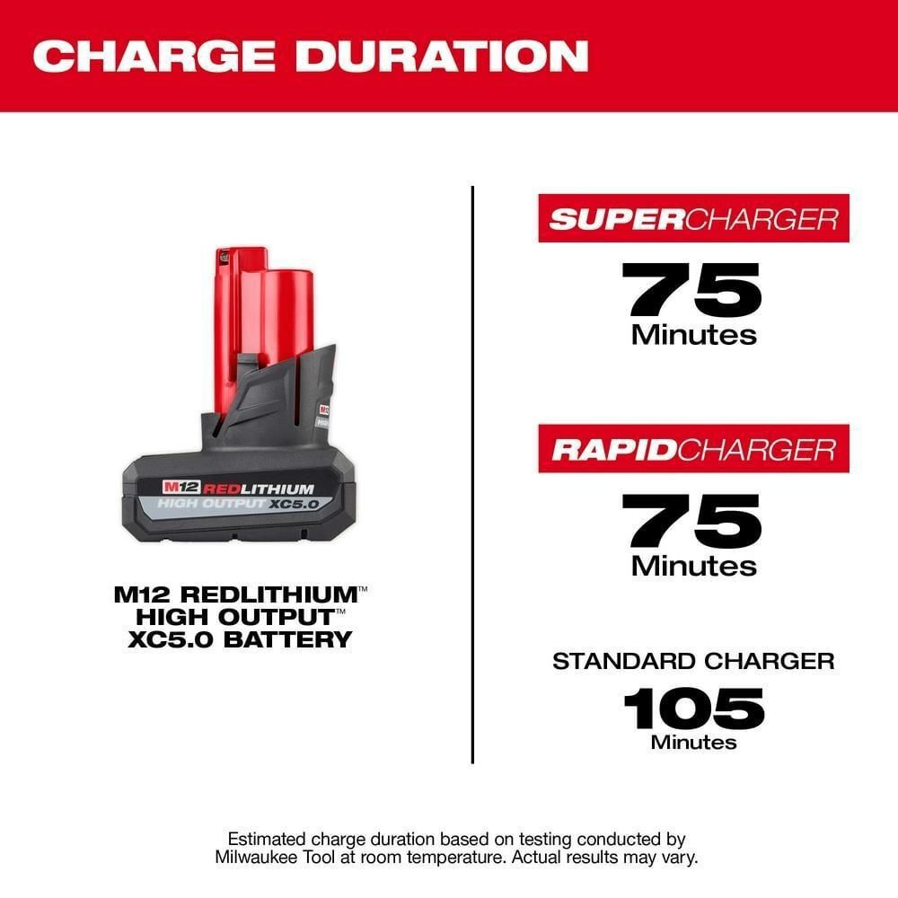 Milwaukee M12 FUEL 3/8 Inch Right Angle Impact Wrench and M12 REDLITHIUM XC5.0 Battery Bundle, large image number 17