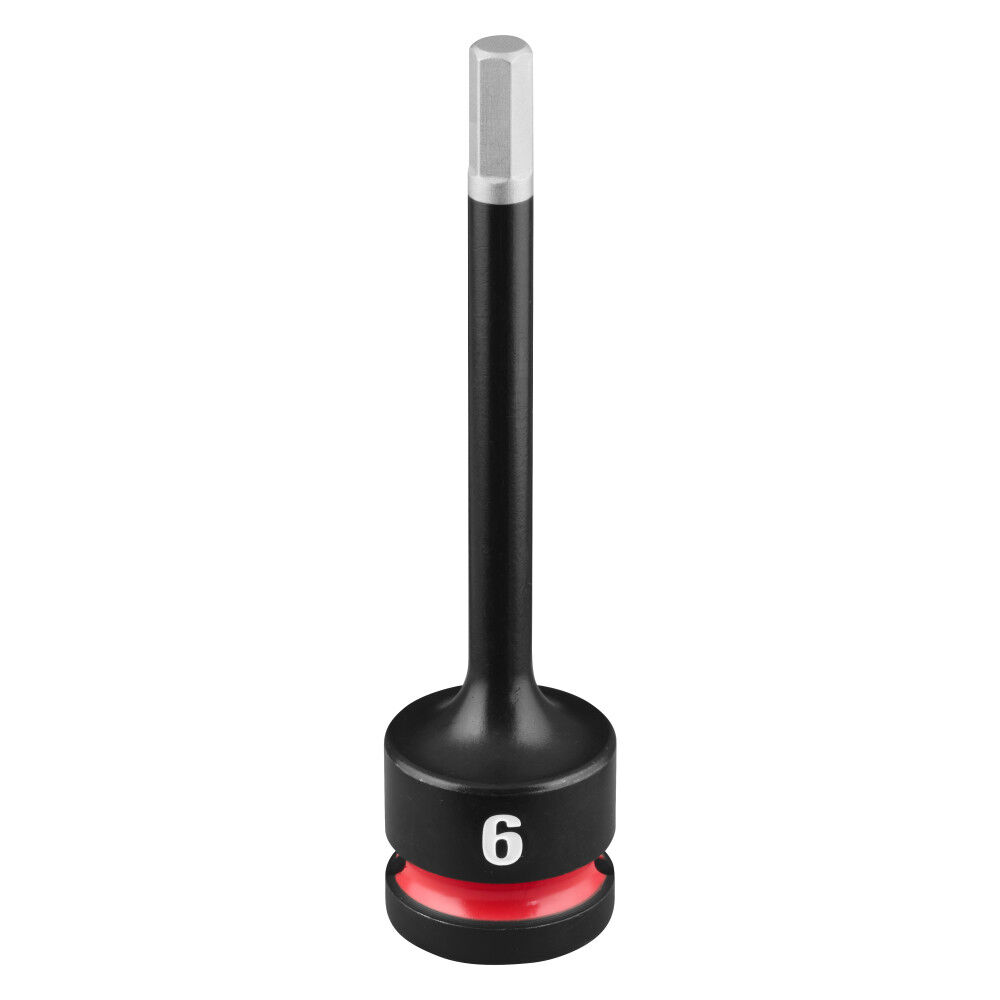 Milwaukee SHOCKWAVE Impact Duty 1/2 Inch Drive 4 Inch Hex 6mm Bit Socket - 49-66-7317