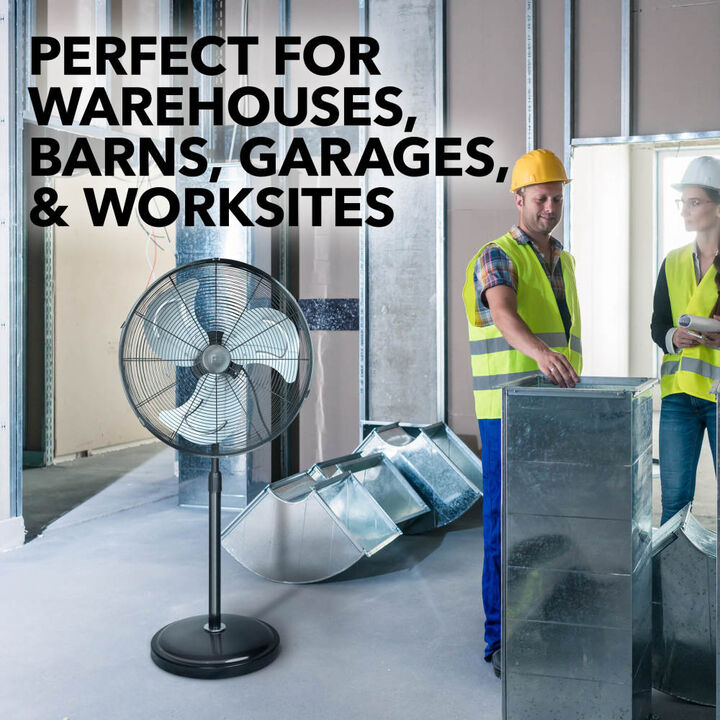 Perfect Aire 20 Inch 2471 CFM Heavy-Duty Pedestal Fan with 3 Speed, large image number 3