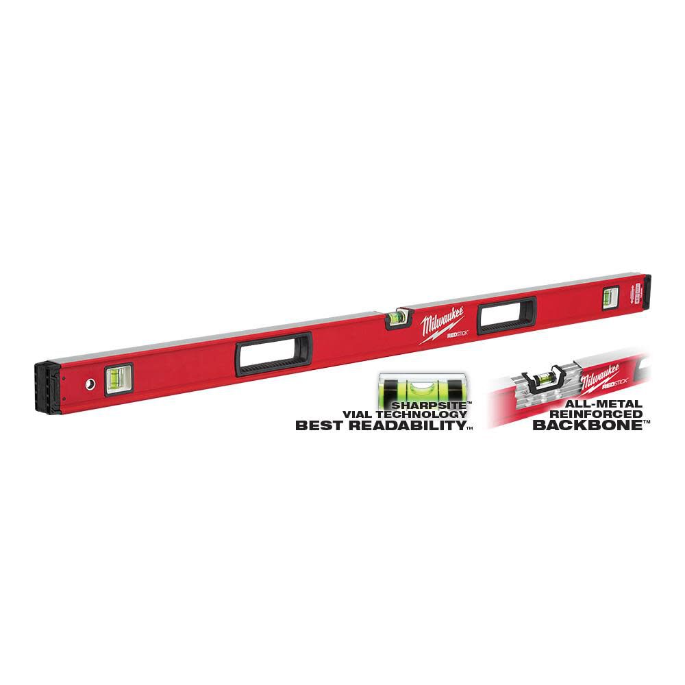 Milwaukee 24 in./ 48 in. REDSTICK Box Level Set, large image number 8