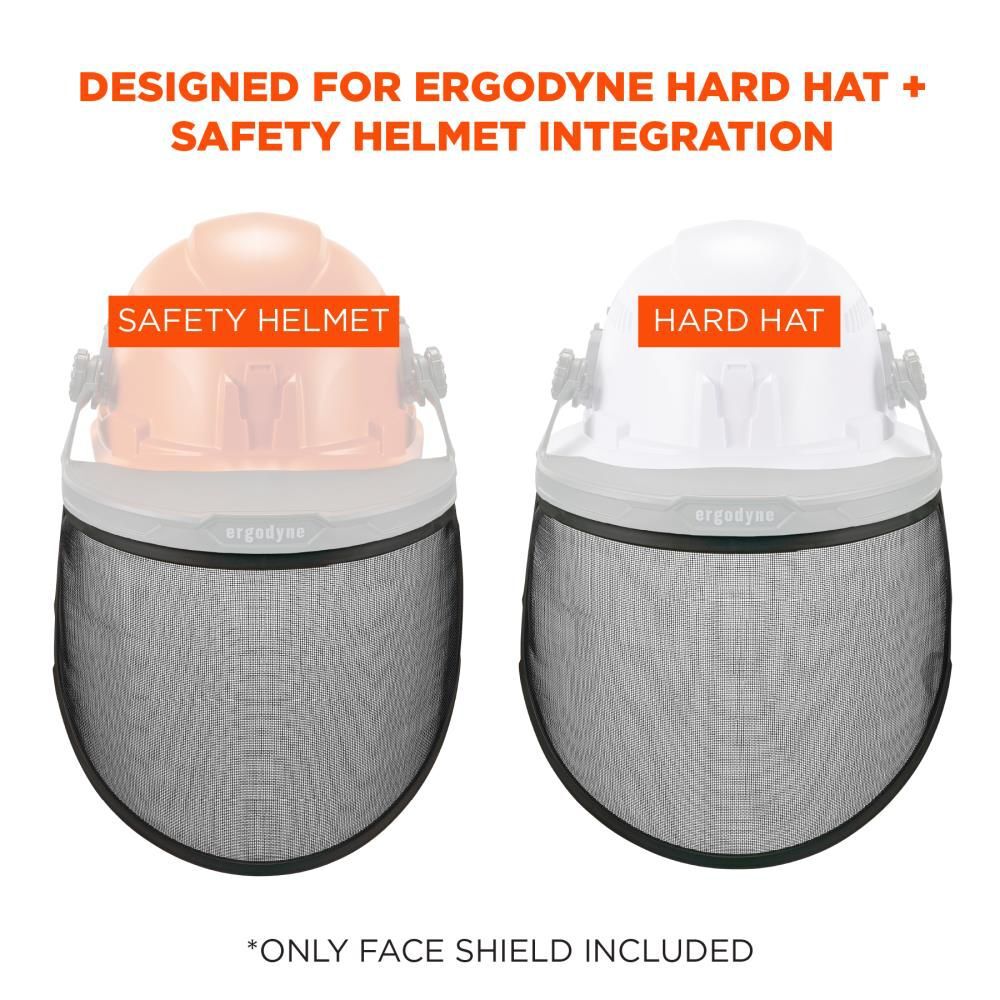 Ergodyne Black Mesh Face Shield Replacement for Hard Hat & Safety Helmet, large image number 2