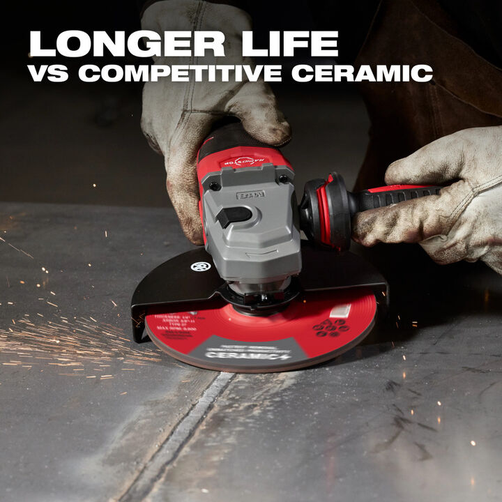 Milwaukee 7 Inch x 1/4 Inch x 7/8 Inch Ceramic+ Metal Grinding Wheel Type 27, large image number 6