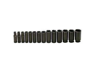 Wright Tool 1/2 In. Dr. 14 pc. 6 Pt. Deep Impact Socket Set 3/8 In. to 1-1/4 In.