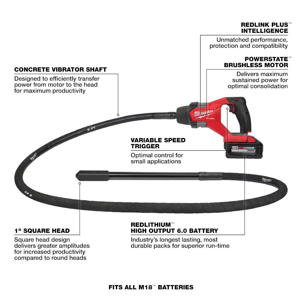 Milwaukee M18 Fuel 8 Concrete Pencil Vibrator Kit 2911 21 Simolary simolary.com 11