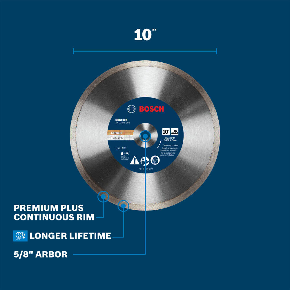 Bosch 10 Inch Continuous Diamond Wheel for Ceramic and Porcelain, large image number 2