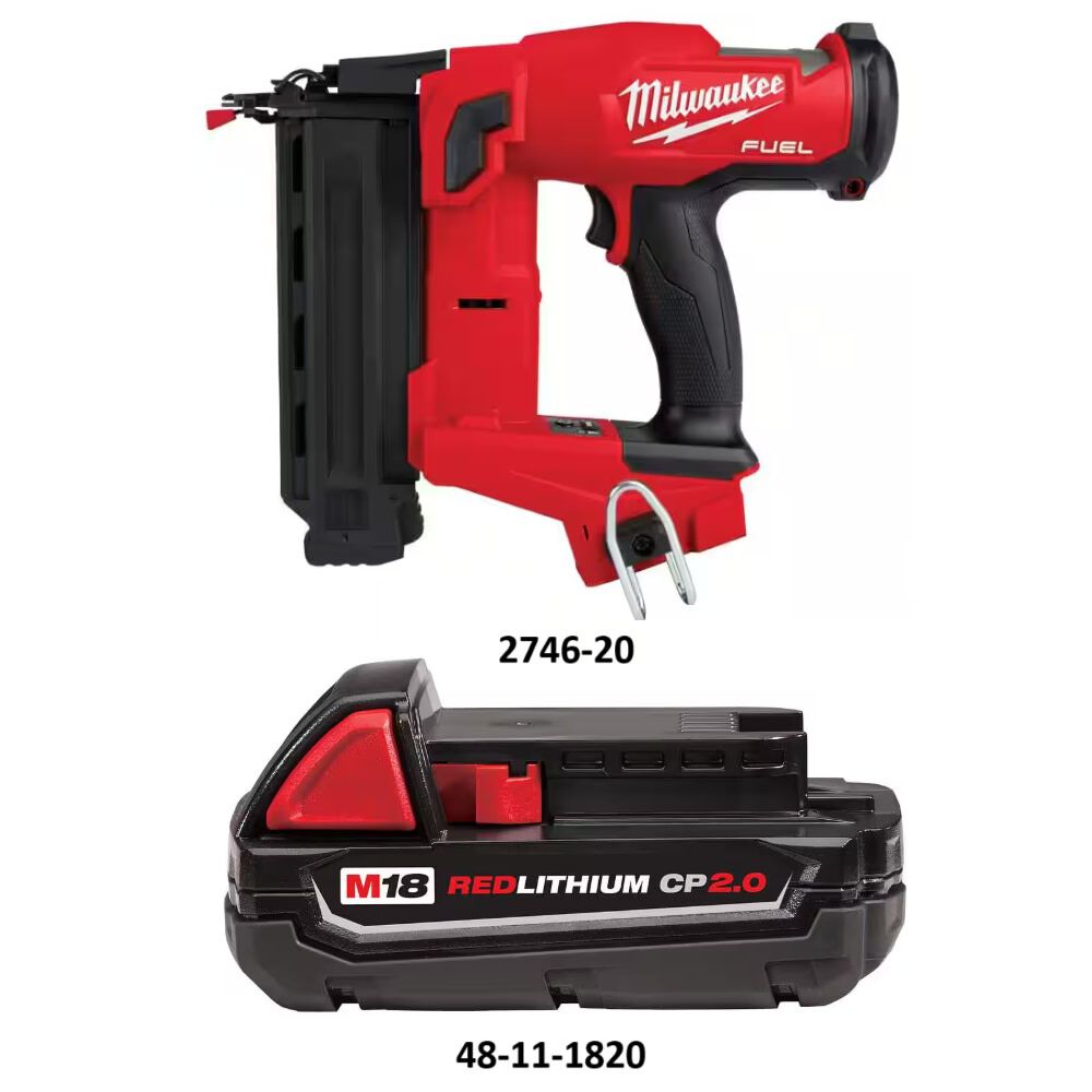 millynail✴︎ Milwaukee M18 Fuel 18 Gauge Brad Nailer and Redlithium CP2.0