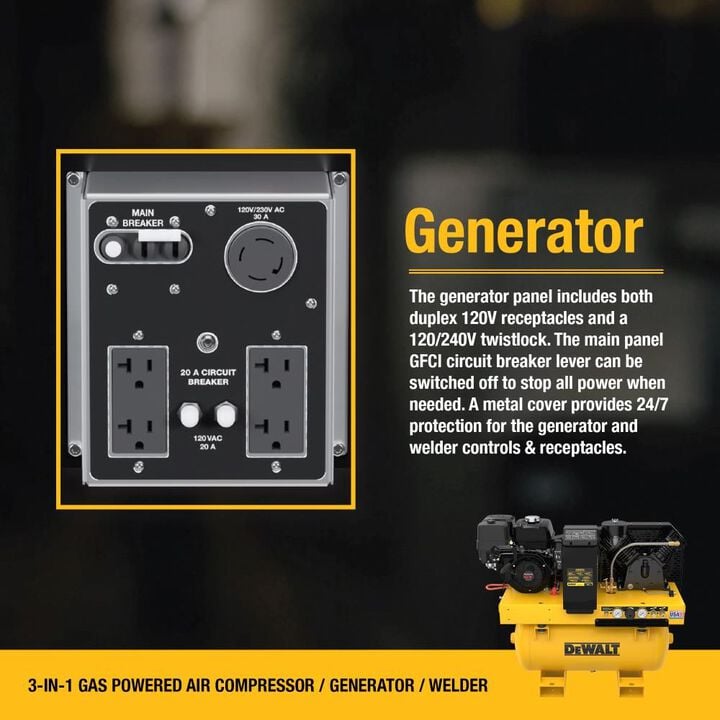 DEWALT 3-in-1 Air Compressor/Generator/Welder, large image number 3